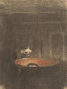 Lettura di figure a un tavolo in un interno notturno - Vilhelm Hammershøi — vista dell’opera