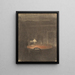 Lettura di figure a un tavolo in un interno notturno - Vilhelm Hammershøi — quadro incorniciato alla parete