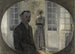 Interno con l'artista e sua moglie - Vilhelm Hammershøi — vista dell’opera