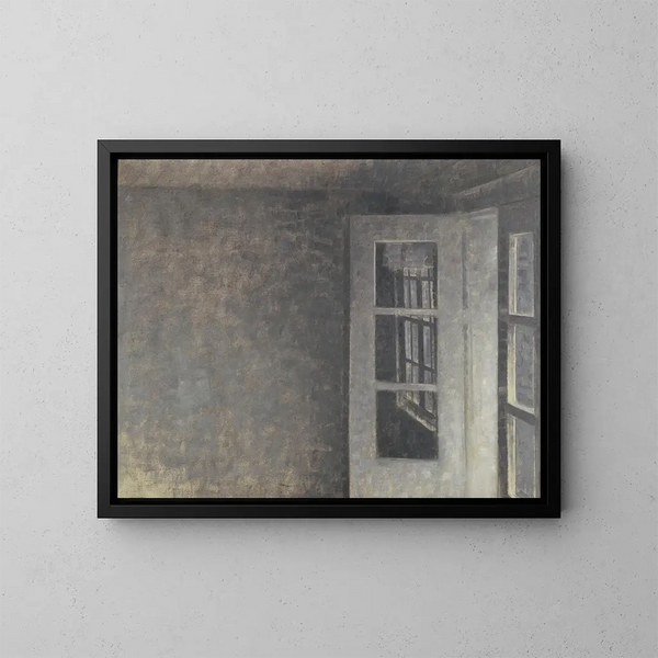 Die Schlafzimmer im Balkon bei Spurveskjul - Vilhelm Hammershøi — gerahmtes Bild an der Wand