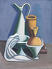 Still life with a water jug, a towel, and jars - Vilhelm Lundstrøm — artwork view
