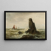 Meereslandschaft mit Segelschiffen - Vilhelm Melbye — gerahmtes Bild an der Wand