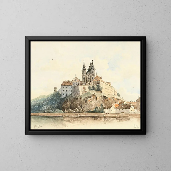 Abbazia di Melk sul Danubio - Vincenz Hawlicek — quadro incorniciato alla parete