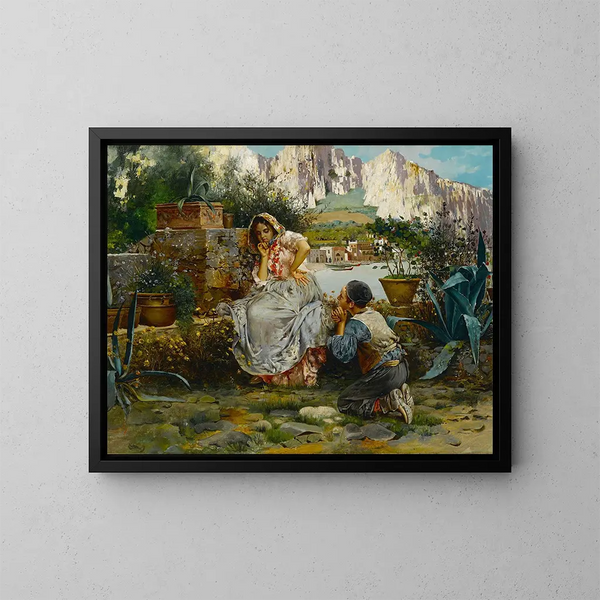 L'amoureux rejeté - Vincenzo Irolli — gerahmtes Bild an der Wand