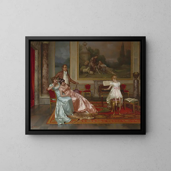 Das Klavierspiel - Vittorio Reggianini — gerahmtes Bild an der Wand