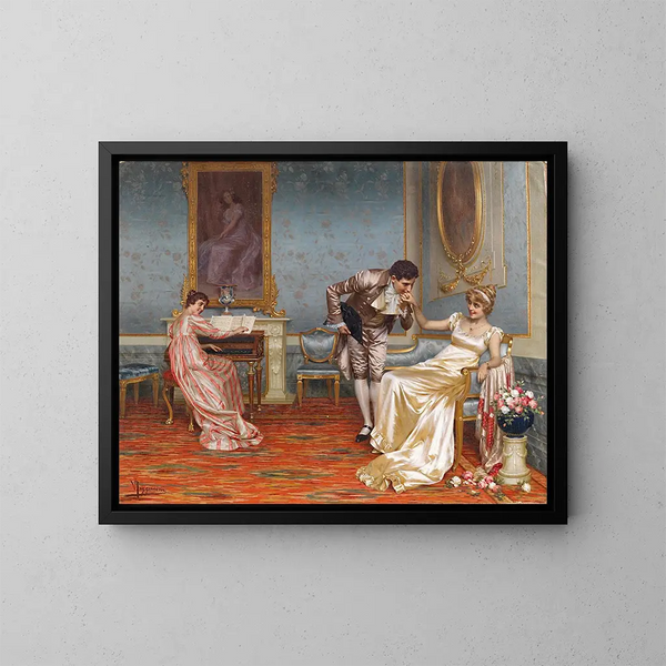 Der Verehrer - Vittorio Reggianini — gerahmtes Bild an der Wand