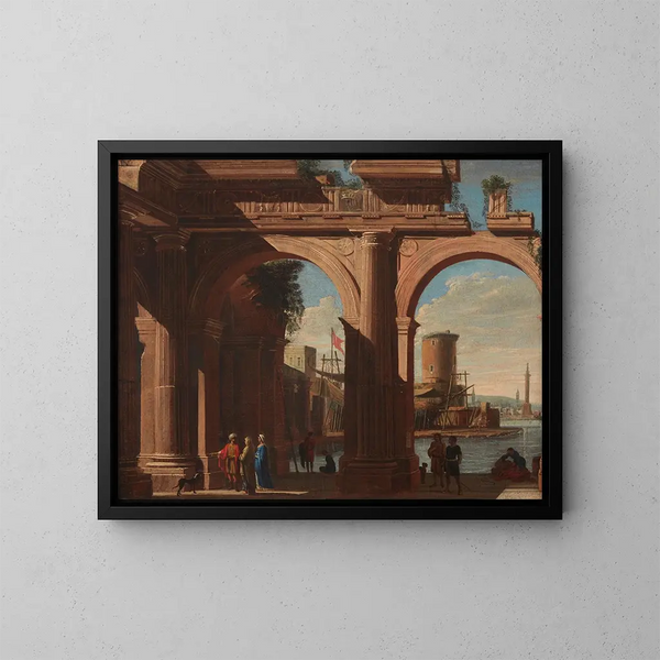 arcade dorico con la Torre di S Vincenzo - Viviano Codazzi — quadro incorniciato alla parete