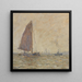 Sailboat and boat on the Elbe - Henning Edens — framed artwork on a wall