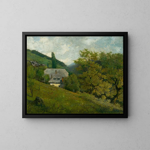 Landschaft bei Kremnica - Vojtech Angyal — gerahmtes Bild an der Wand