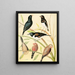 Black-headed finch painting, brown-legged finch, bronze mannikin, silver beads, and Sainte-Hélène waxbill by W. A. Blakston — framed artwork on a wall