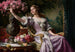 Donna in abito lilla con fiori - Władysław Czachórski — vista dell’opera