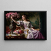 Donna in abito lilla con fiori - Władysław Czachórski — quadro incorniciato alla parete
