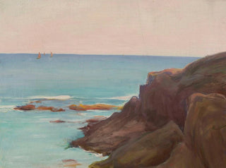 Wadysaw lewiski - Marine landscape with three small boats.webp
