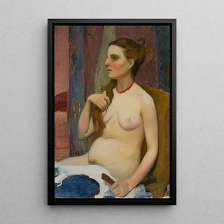 Wadysaw lewiski - Nude of a woman combing her hair.webp