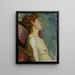Donna a metà nuda seduta - Władysław Ślewiński — quadro incorniciato alla parete