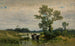 Kühe, die den Fluss überqueren - Walery Brochocki — Ansicht des Kunstwerks