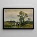Kühe, die den Fluss überqueren - Walery Brochocki — gerahmtes Bild an der Wand