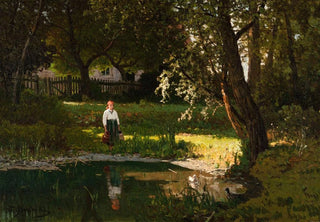 Walery Brochocki - Girl at a pond.webp