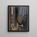 Innenaufnahme mit schwarzem Katze - Walter Conz — gerahmtes Bild an der Wand