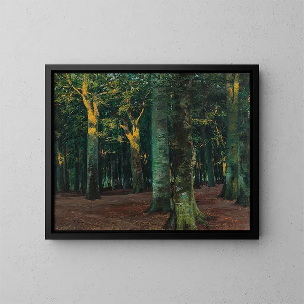 Interno di una foresta - Walter Leistikow — quadro incorniciato alla parete
