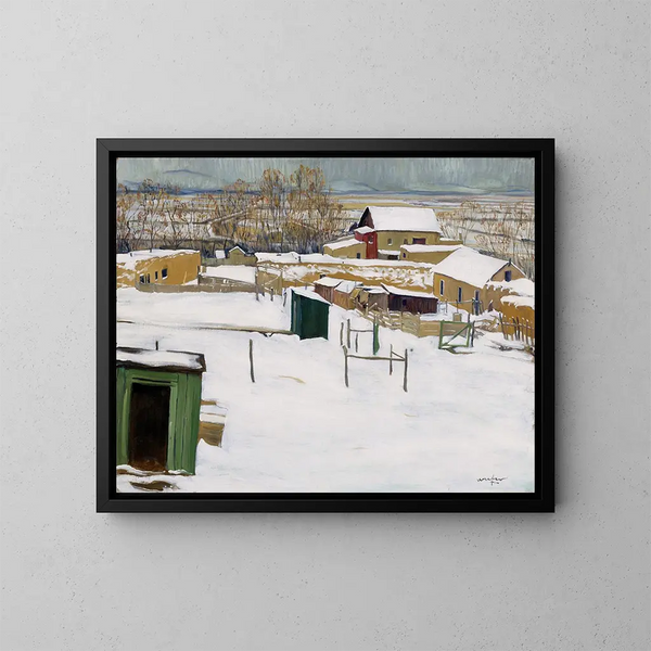 Taos sotto la neve - Walter Ufer — quadro incorniciato alla parete