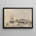 HMS Assistance towing by the Pioneer, Captain Sherard Osborn, passing Mount John Barrow north of Wellington Channel 1853 - Walter William May — framed artwork on a wall