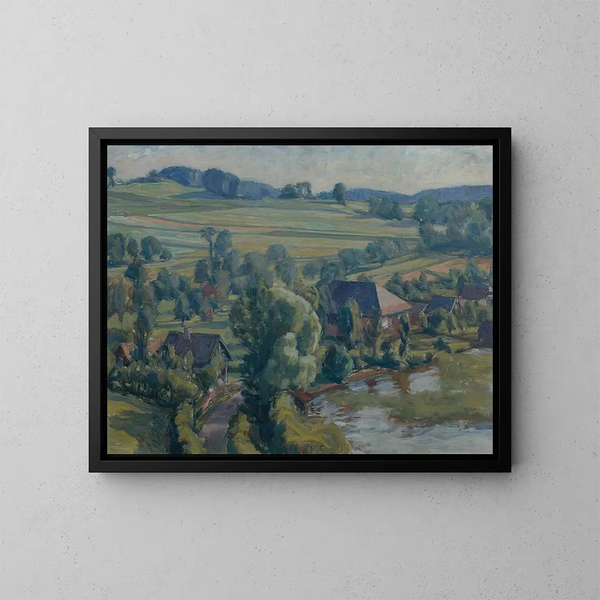 Paesaggio che atterra vicino a Unterbuchberg - Walther Gamerith — quadro incorniciato alla parete
