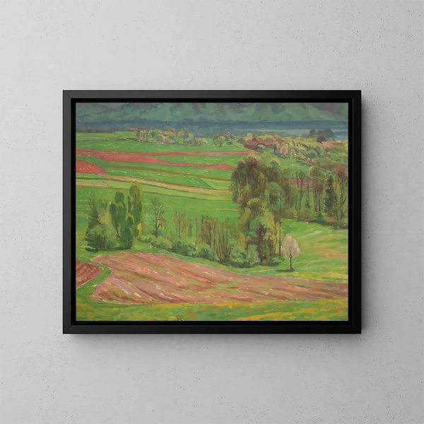 Paesaggio che atterra in primavera - Walther Gamerith — quadro incorniciato alla parete