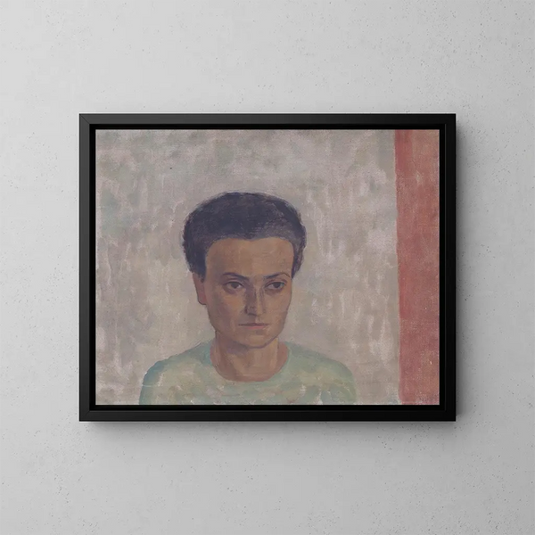 Femme S Schnberger in camicetta verde - Walther Gamerith — quadro incorniciato alla parete