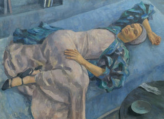 Walther Gamerith - Grete Gamerith Auf Blauer Couch.webp
