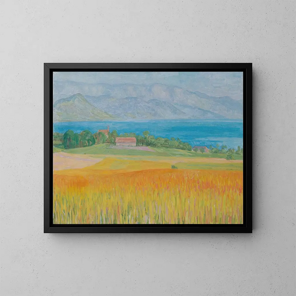Campo di mais sul bordo dell'Attersee - Walther Gamerith — quadro incorniciato alla parete