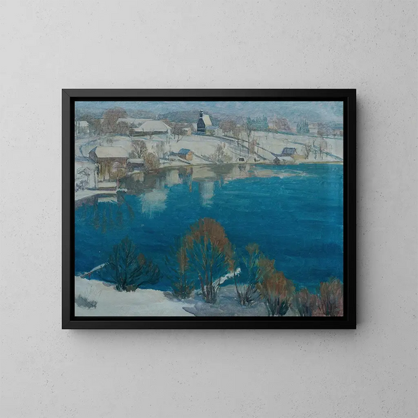 Unter dem Buchberg im Winter I - Walther Gamerith — gerahmtes Bild an der Wand