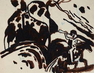 Wassily Kandinsky - Landscape with a trumpetblowing rider.webp