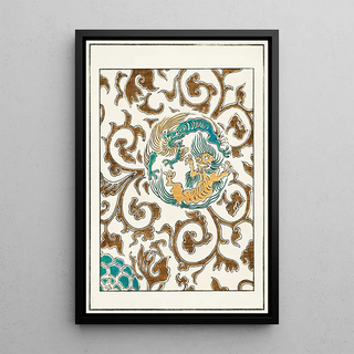 Watanabe Seitei - Spirit and floral motif illustration.webp