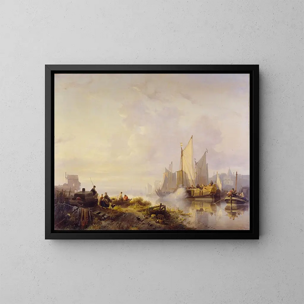 Flusslandschaftsszene - Wijnand Nuyen — gerahmtes Bild an der Wand