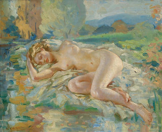 Wilfrid Gabriel de Glehn - Female nude reclining.webp