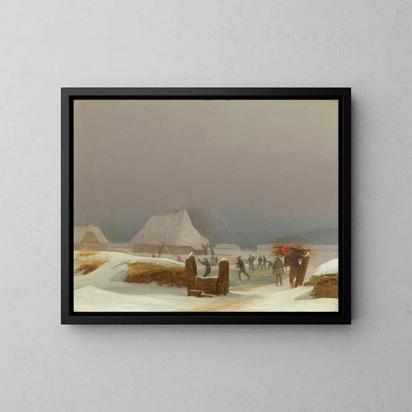 Winterlandschaft auf Fünen - Wilhelm Bendz — gerahmtes Bild an der Wand