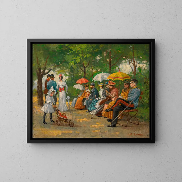 L'Allée des Liserons dans le Prater de Vienne - Wilhelm Gause — gerahmtes Bild an der Wand
