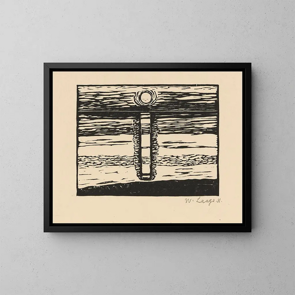 Tramonto sul Mare delle Wadden - Wilhelm Laage — quadro incorniciato alla parete