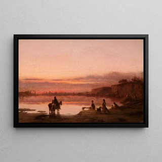 Wilhelm Leopolski - Landscape at sunset.webp