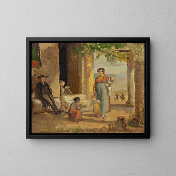 Bambino che impara a camminare - Wilhelm Marstrand — quadro incorniciato alla parete