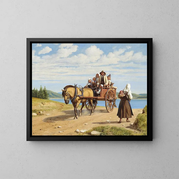 Parti di Leksand con i dalecarli in escursione domenicale in carrozza - Wilhelm Marstrand — quadro incorniciato alla parete