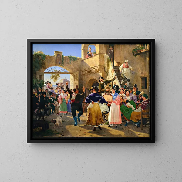 Romani riuniti per la festa in un'osteria - Wilhelm Marstrand — quadro incorniciato alla parete