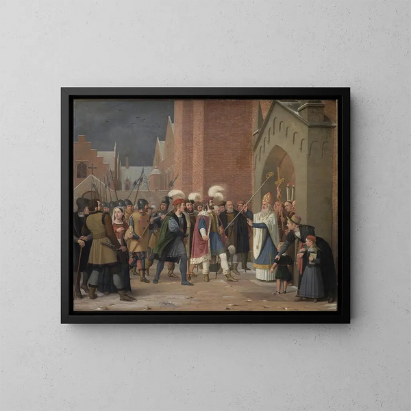 Svend Estridsen e l'arcivescovo Vilhelm - Wilhelm Marstrand — quadro incorniciato alla parete