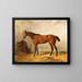 Un cavallo baio in una scuderia con una coperta da sella - Wilhelm Richter — quadro incorniciato alla parete