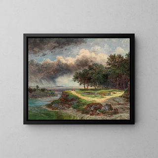 Wilhelm Steinfeld - A Vast River Landscape on a Rainy Day.webp