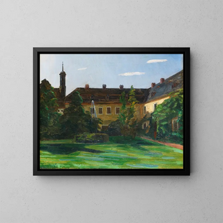 Wilhelm Trbner - Hof im Stift Neuburg mit Springbrunnen II.webp