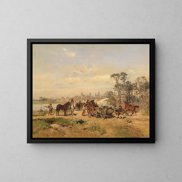 Rupture de route vers Rothenburg - Wilhelm Velten — gerahmtes Bild an der Wand
