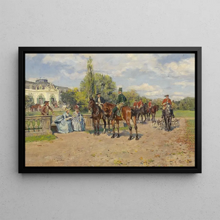Wilhelm Velten - Jagdgesellschaft vor dem Schloss.webp
