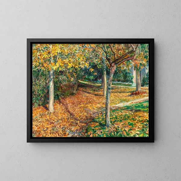 Tapis de feuilles à Giverny - Will Hicock Low — gerahmtes Bild an der Wand